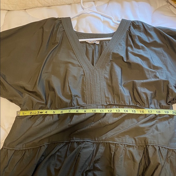 Madewell Puff-Sleeve Midi Dress in Poplin, Faded Ivy (Olive), XLarge - Picture 10 of 11